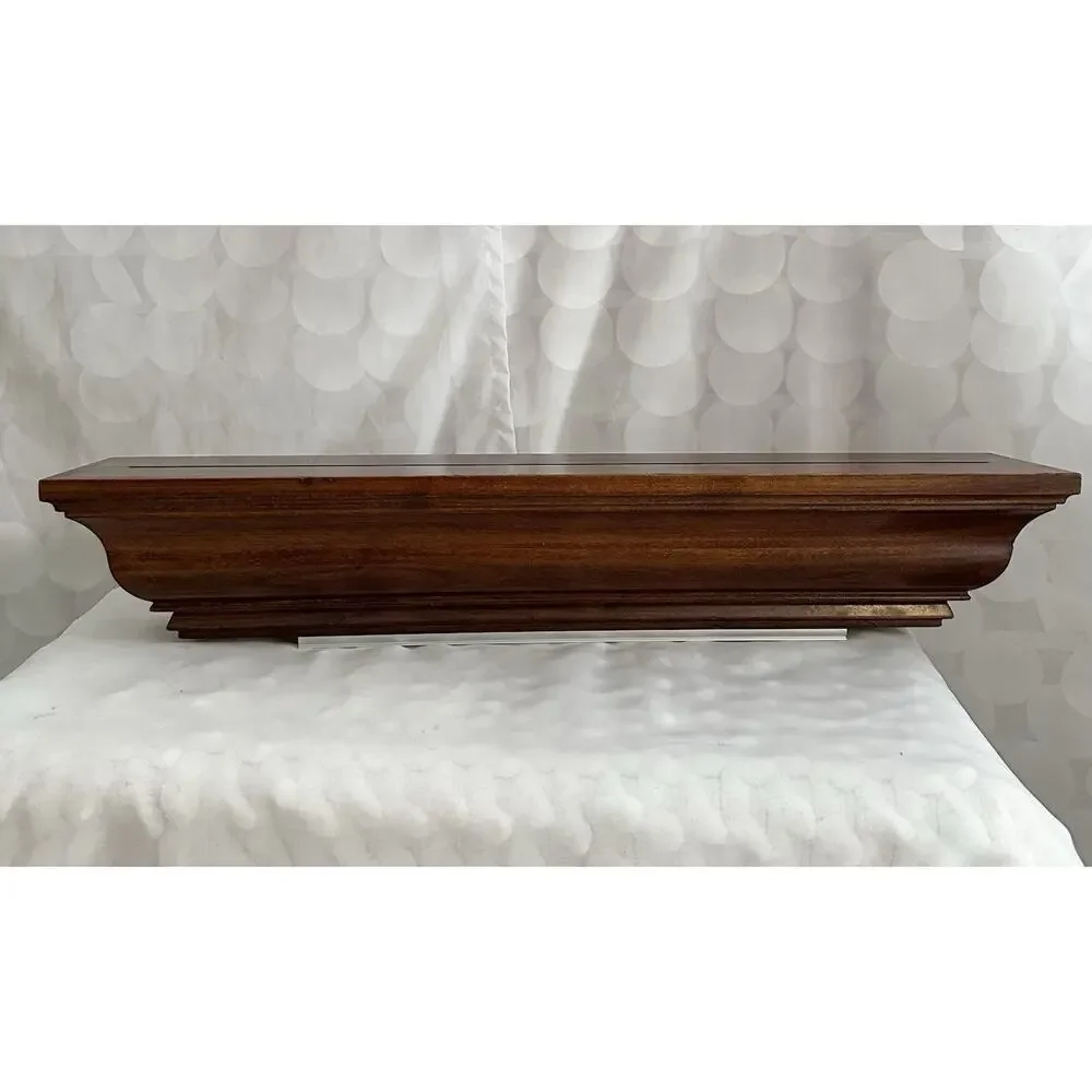 Pottery Barn Brown Wall Shelf Floating Crown Molding Style 24” Traditional